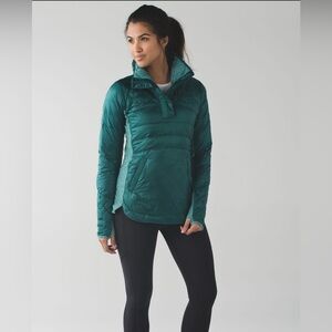 New Lululemon Size 4 Down For A Run Pullover Forest Teal